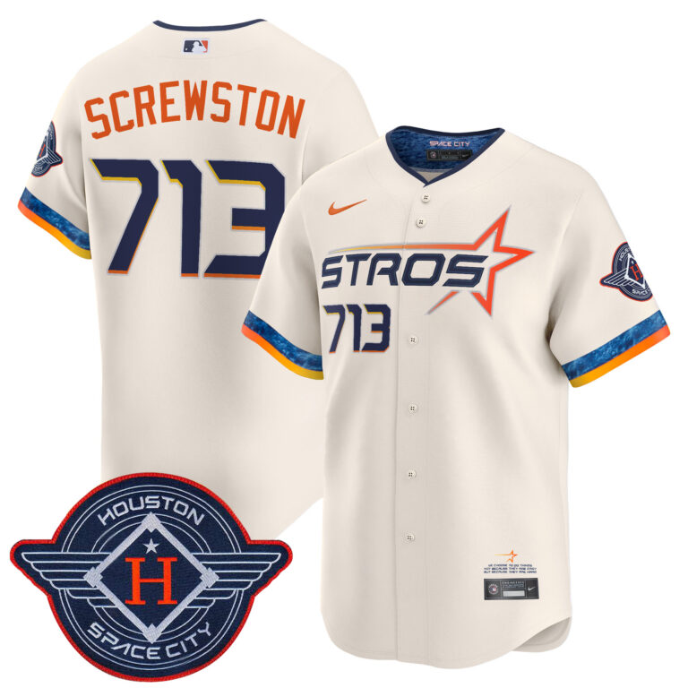 Men Houston Astros 713 Screwston cream 2025 City Connect Vapor Premier Limited Jersey->houston astros->MLB Jersey
